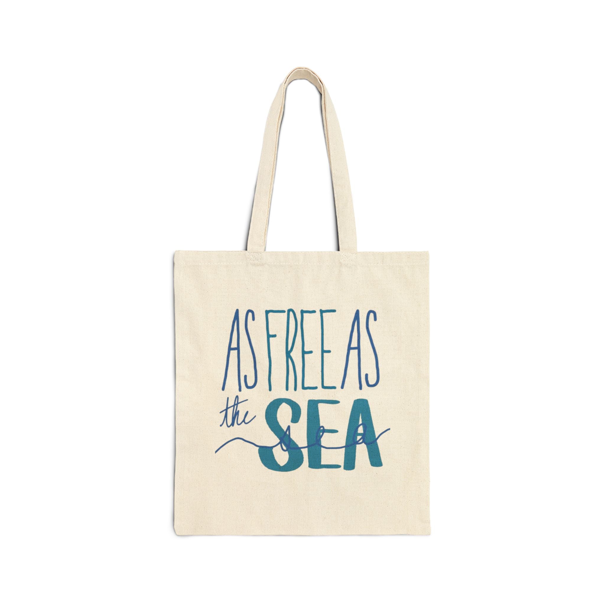 “As Free As The Sea” Canvas Beach Tote Bag