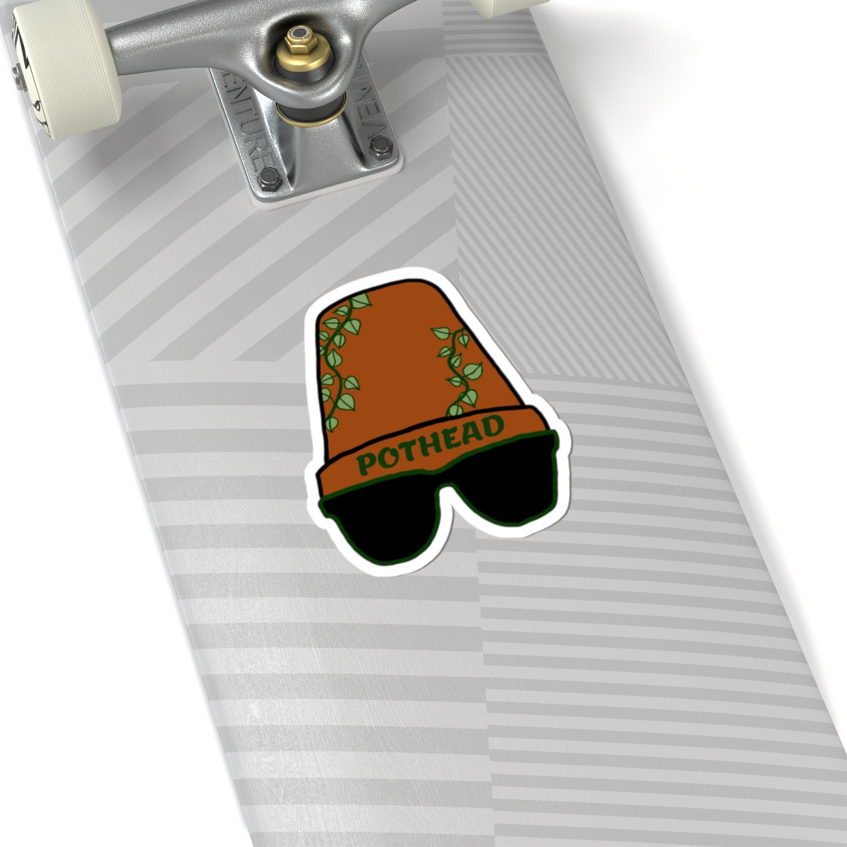 Pothead Plant Pot Sticker — Funny Kiss-Cut Vinyl Sticker for Laptops & Water Bottles