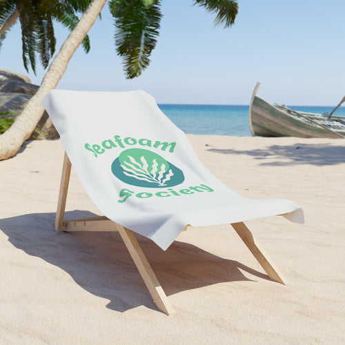 Beach Towel — Seafoam Society Logo Towel | Coastal, Sustainable