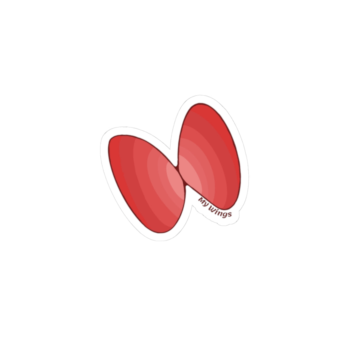 Red Butterfly Wings Kiss-Cut Sticker – Cute Laptop & Journal Decal