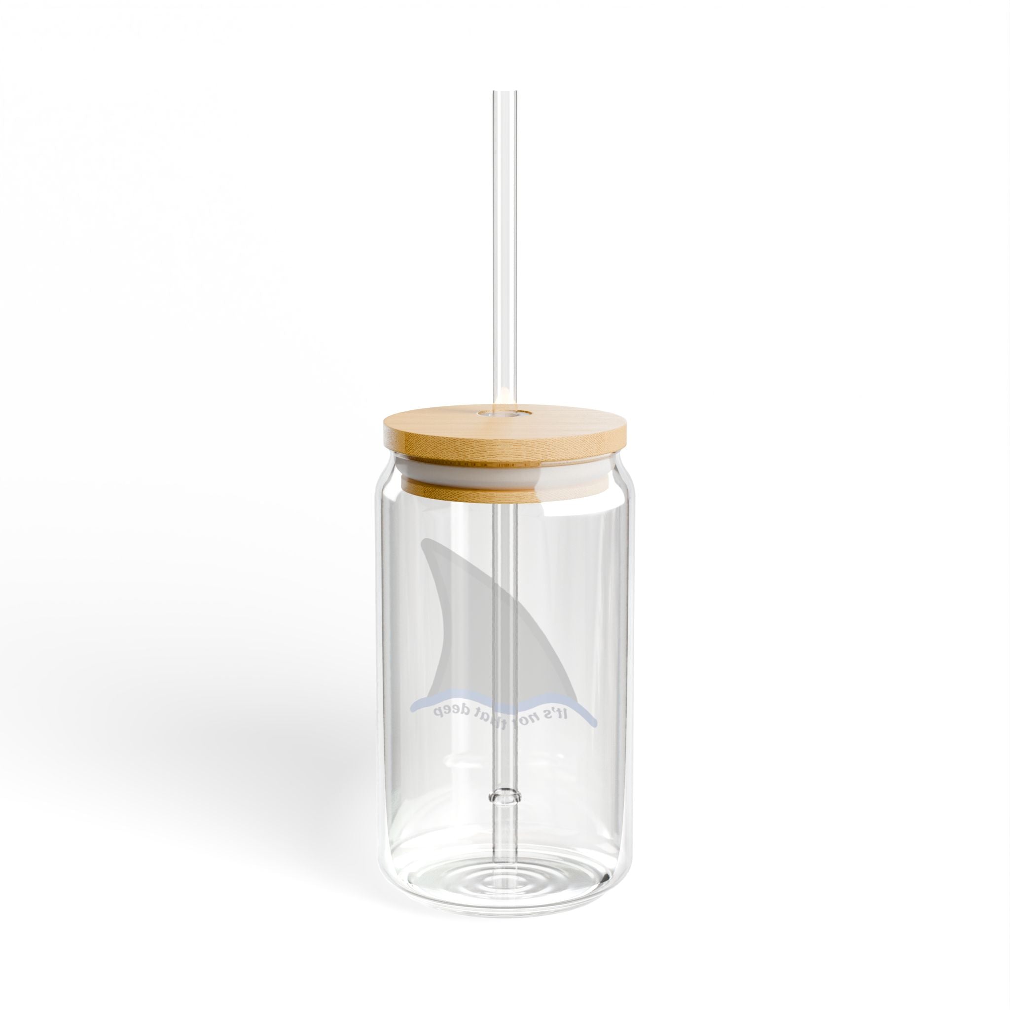 Shark Fin Sipper Glass 16oz – 'It’s Not That Deep' Reusable Drink Tumbler