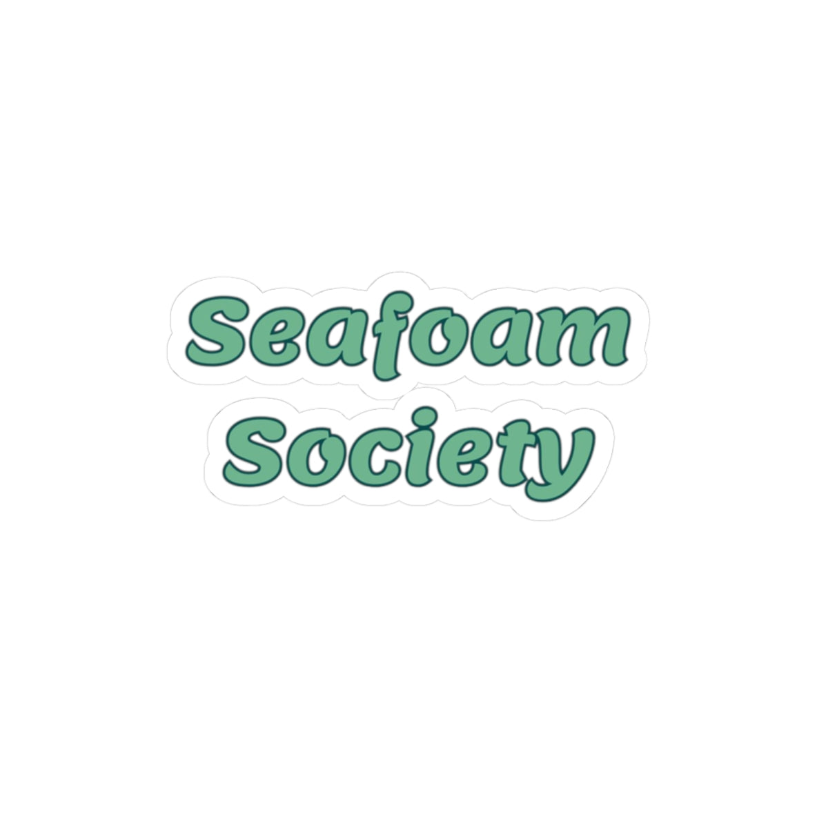 Seafoam Society Sticker — Retro Teal Decal