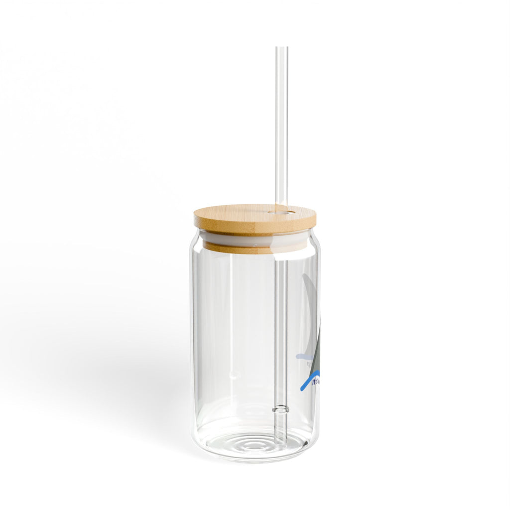 Shark Fin Sipper Glass 16oz – 'It’s Not That Deep' Reusable Drink Tumbler