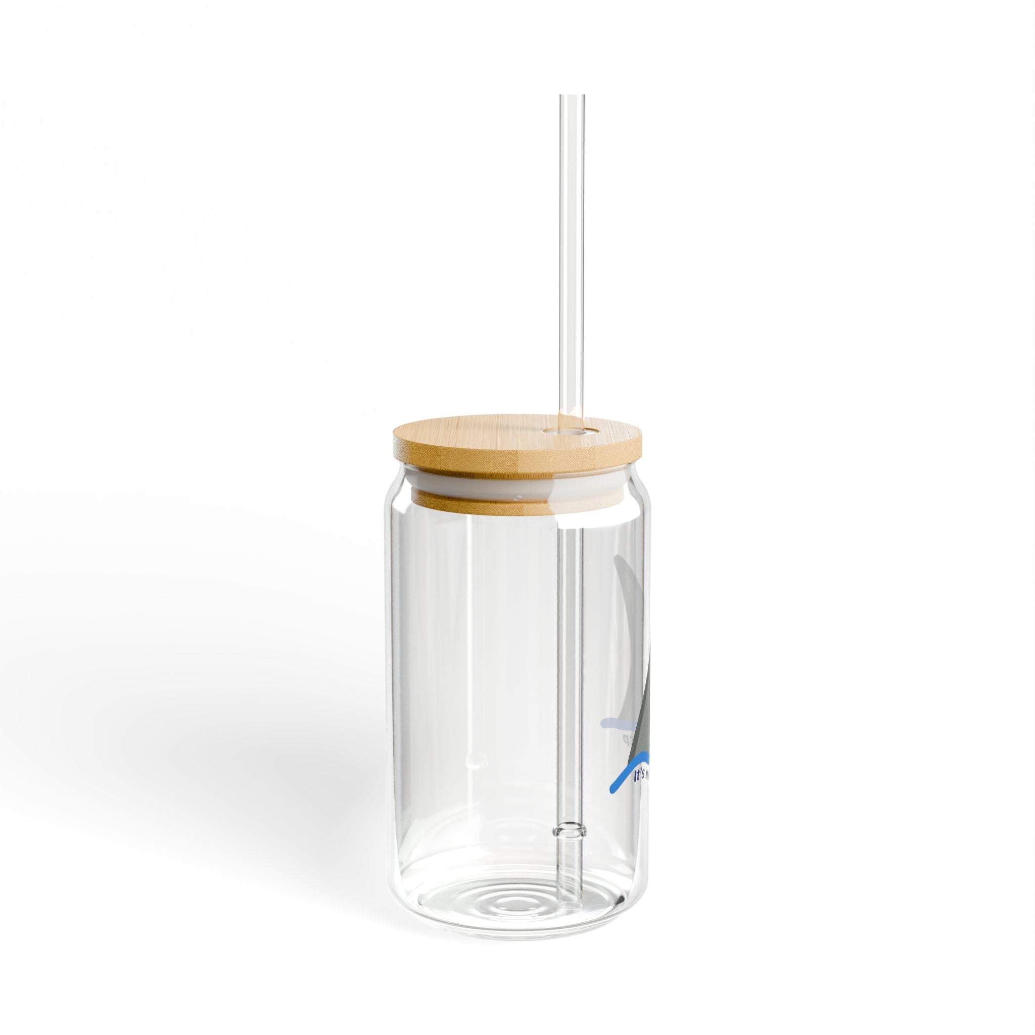Shark Fin Sipper Glass 16oz – 'It’s Not That Deep' Reusable Drink Tumbler