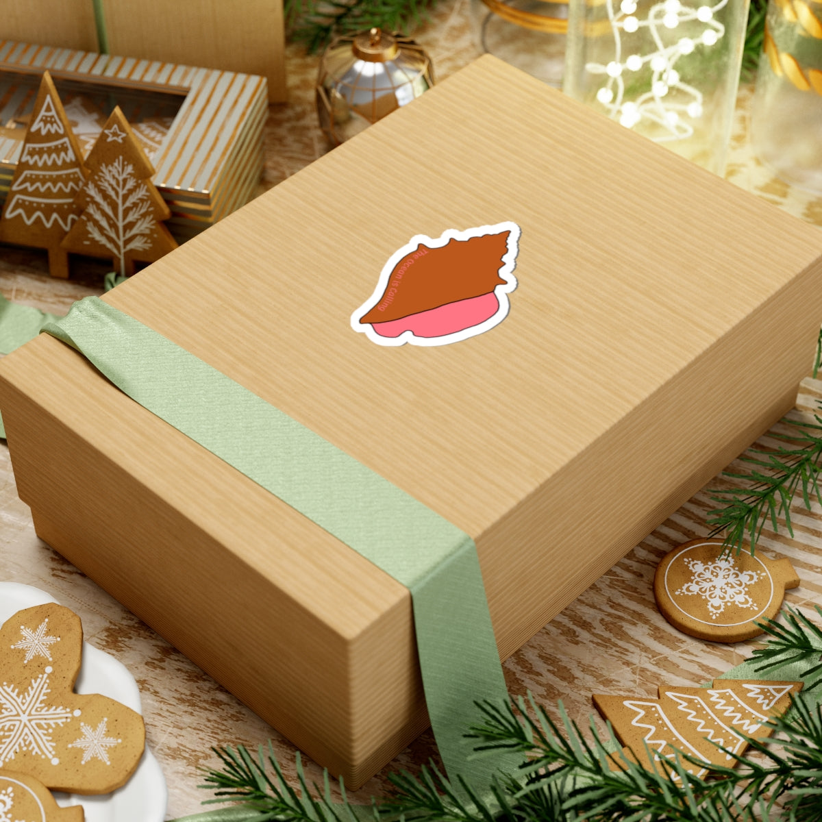Conch Shell Kiss-Cut Sticker