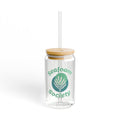 Seafoam Society 16oz Glass Sipper with Bamboo Lid & Straw
