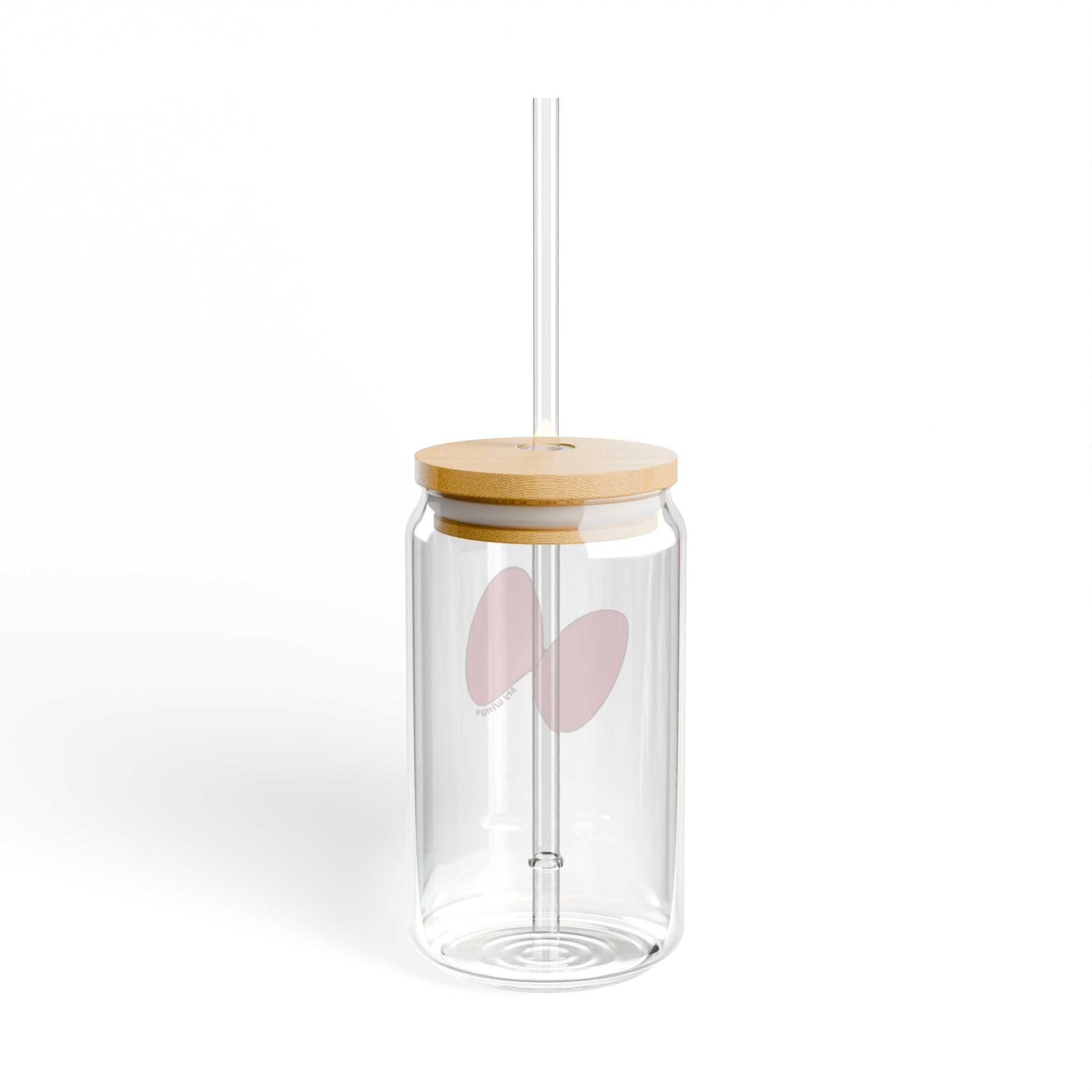 16oz Shell Sipper Glass with Bamboo Lid & Straw — Reusable Drink Tumbler