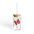 16oz Shell Sipper Glass with Bamboo Lid & Straw — Reusable Drink Tumbler