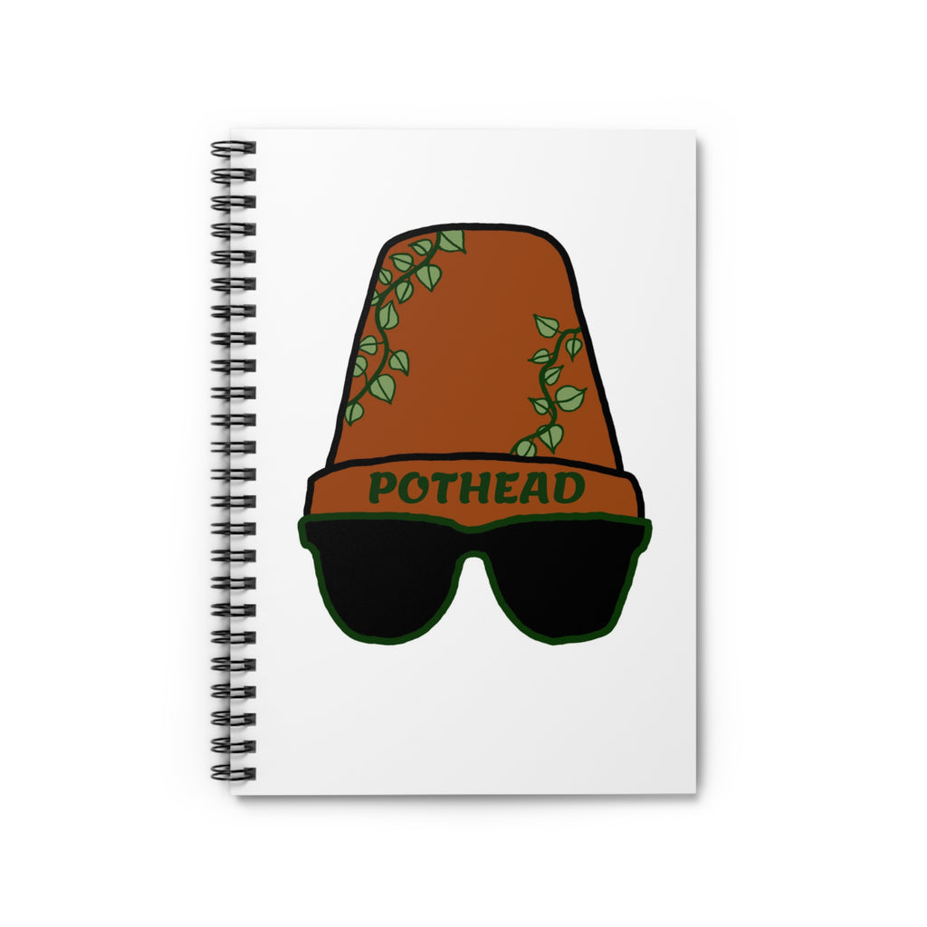 Pothead Plant Lover Spiral Notebook — Funny Plant Pot Sunglasses Ruled Journal