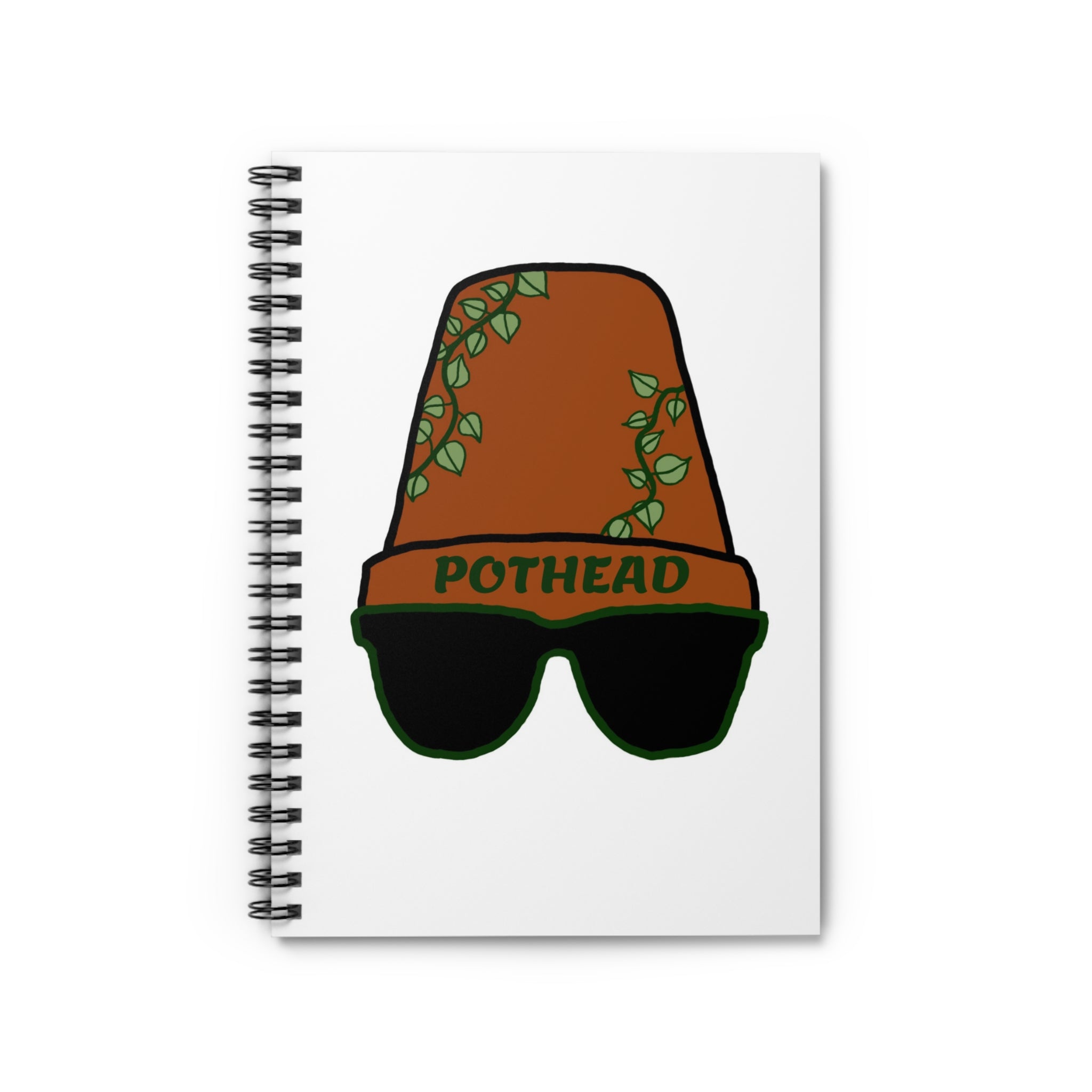 Pothead Plant Lover Spiral Notebook — Funny Plant Pot Sunglasses Ruled Journal