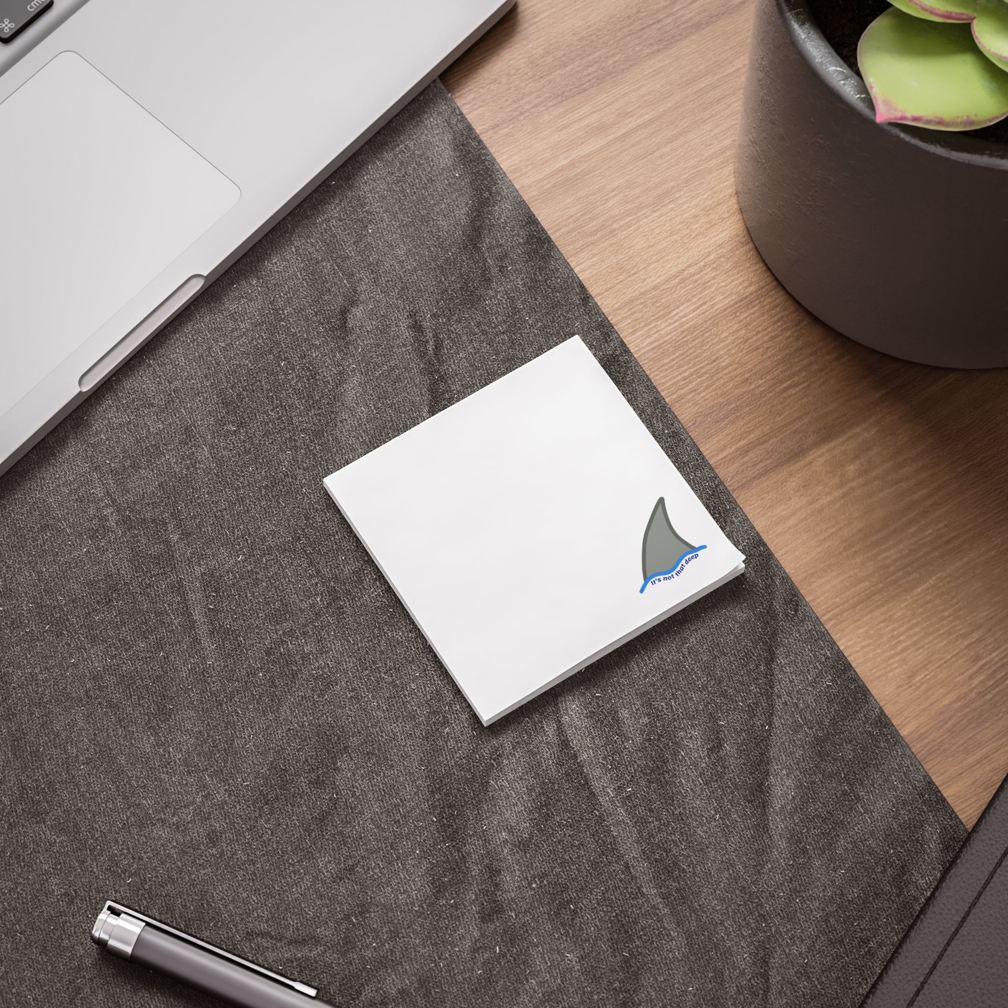 Shark Fin Post-it® Notes — Cute Ocean Sticky Pads ("It’s not that deep")