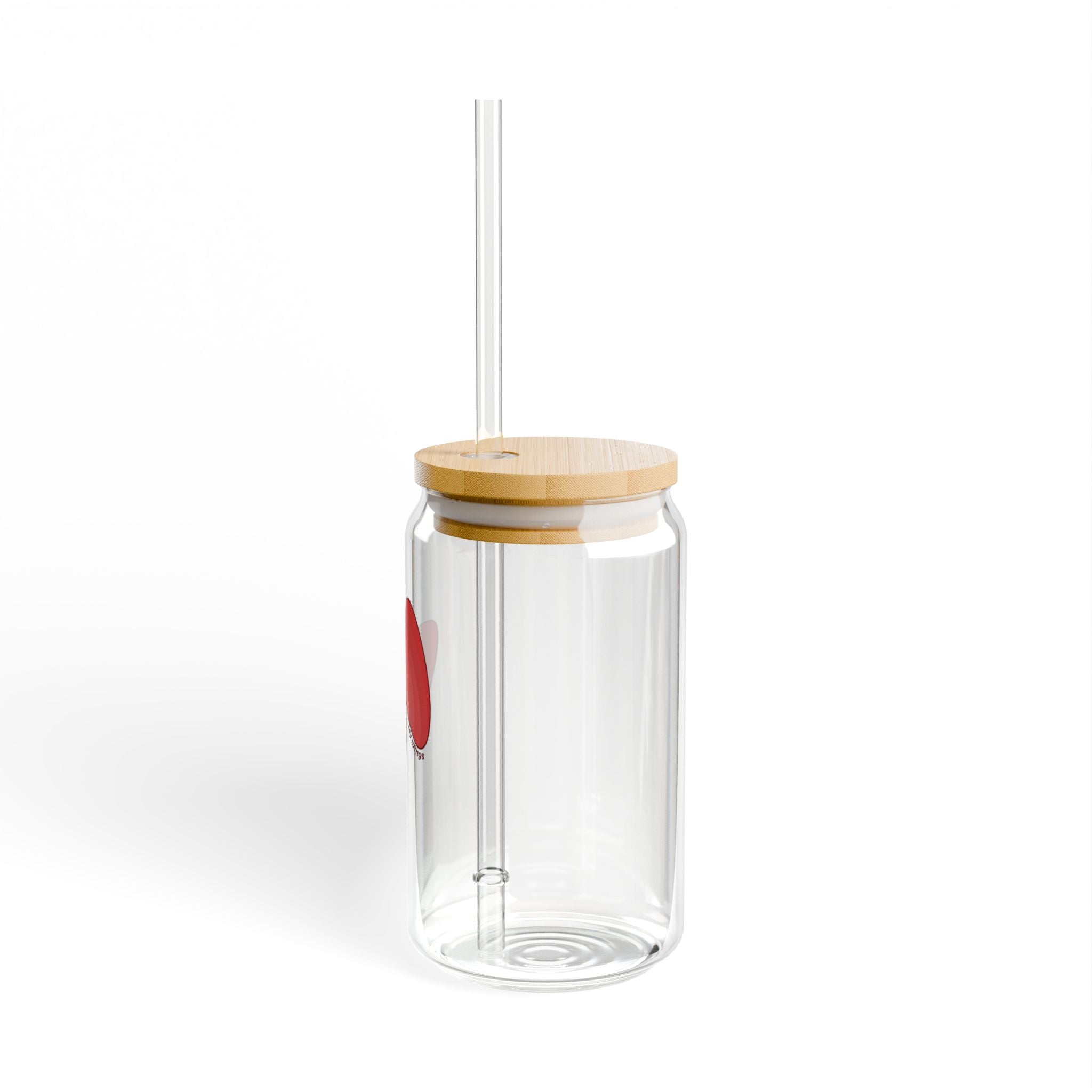 16oz Shell Sipper Glass with Bamboo Lid & Straw — Reusable Drink Tumbler