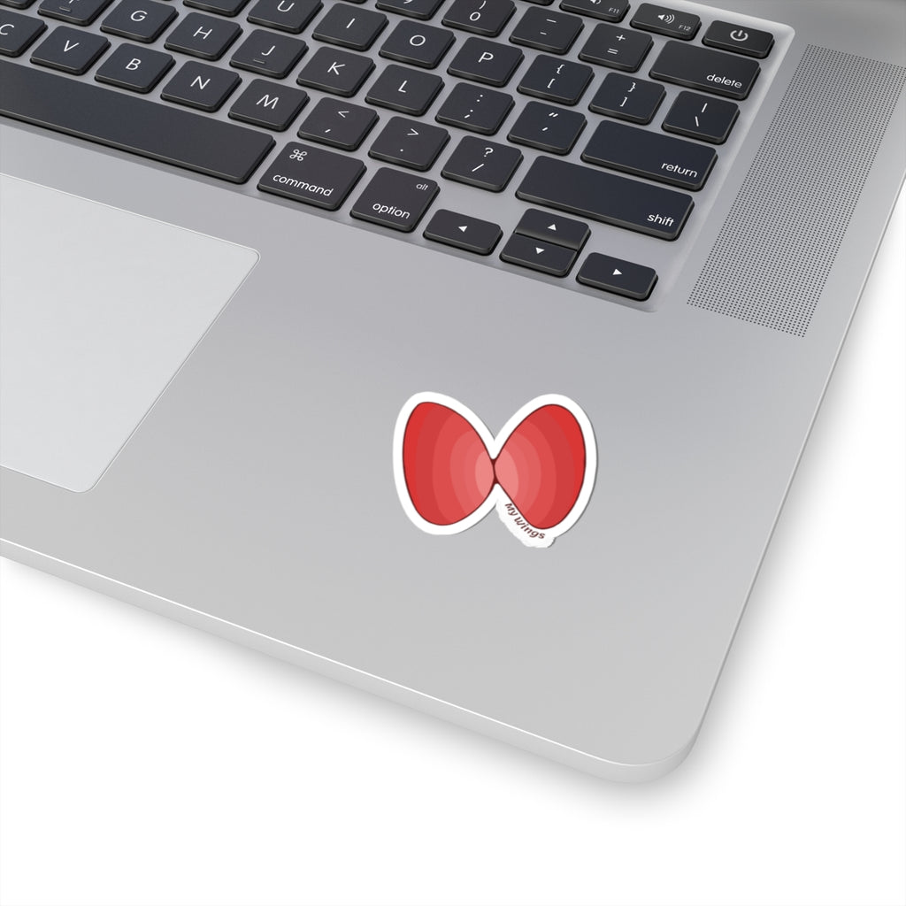 Red Butterfly Wings Kiss-Cut Sticker – Cute Laptop & Journal Decal