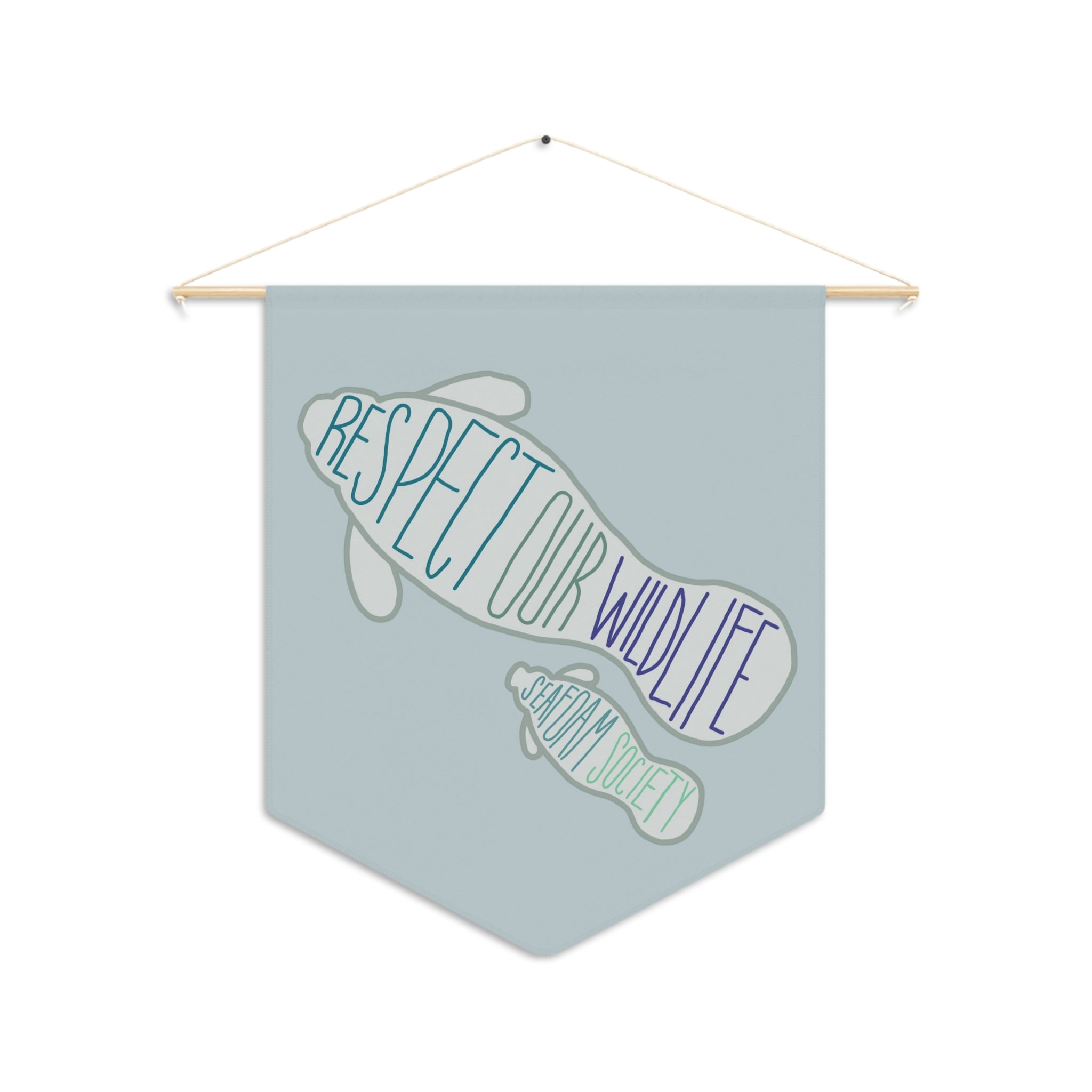Respect Our Wildlife Pennant — Manatee Conservation Wall Banner