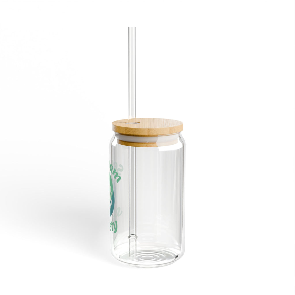 Seafoam Society 16oz Glass Sipper with Bamboo Lid & Straw