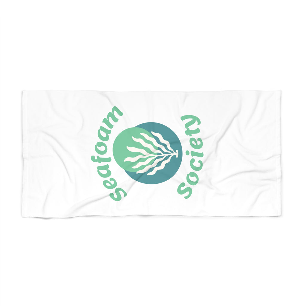 Beach Towel — Seafoam Society Logo Towel | Coastal, Sustainable
