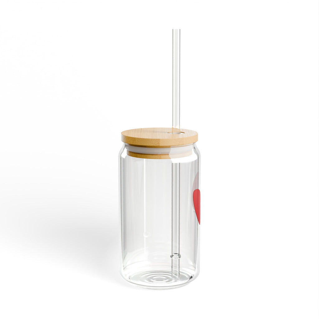 16oz Shell Sipper Glass with Bamboo Lid & Straw — Reusable Drink Tumbler