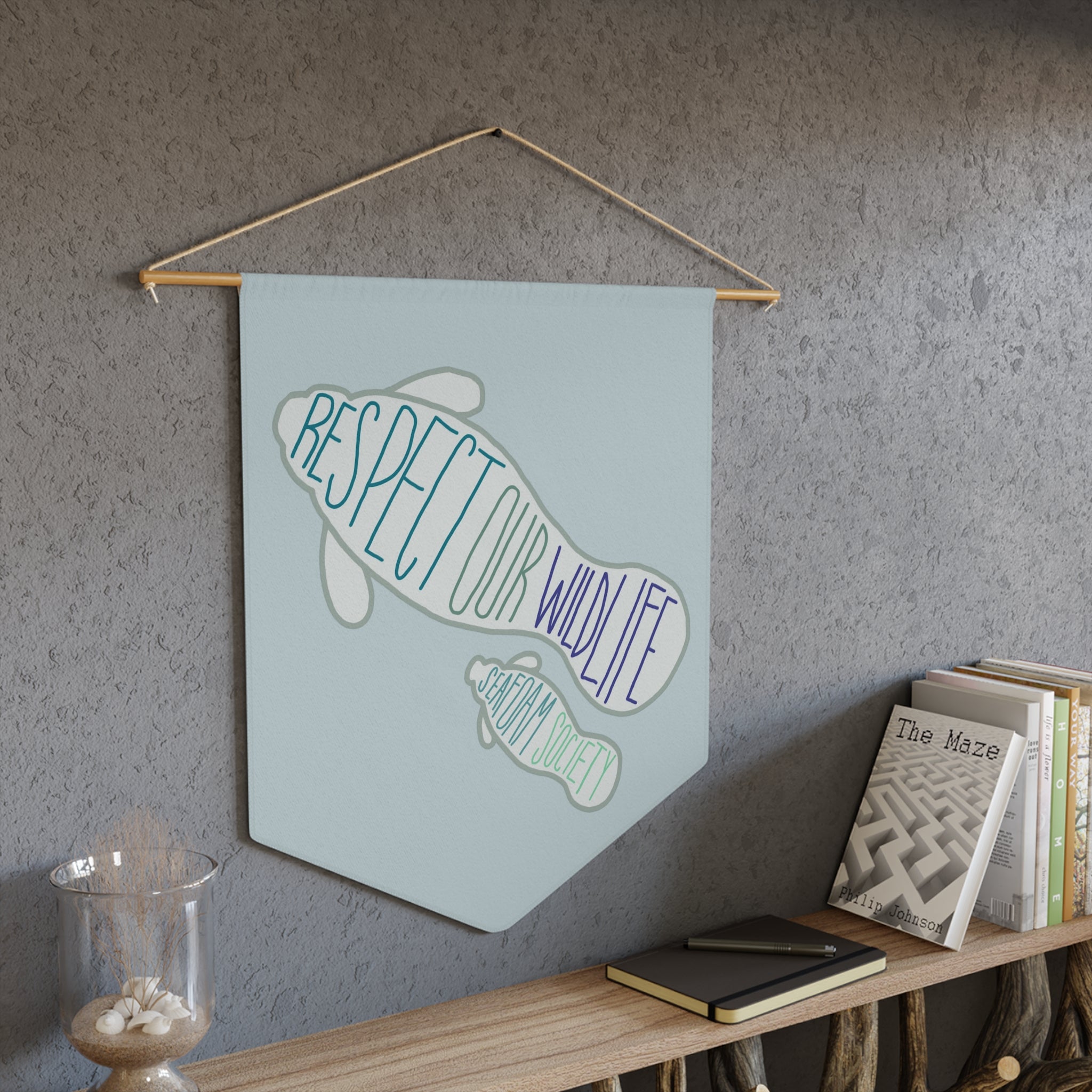 Respect Our Wildlife Pennant — Manatee Conservation Wall Banner