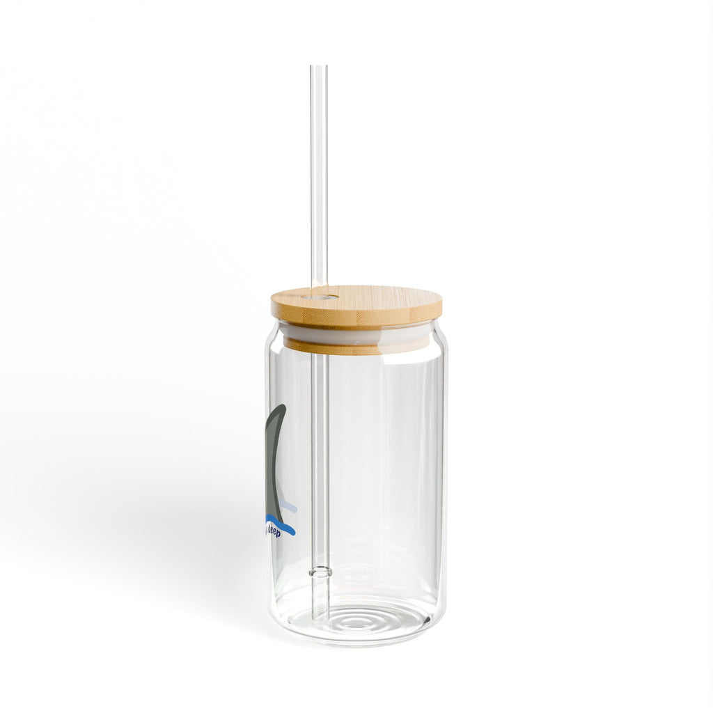 Shark Fin Sipper Glass 16oz – 'It’s Not That Deep' Reusable Drink Tumbler